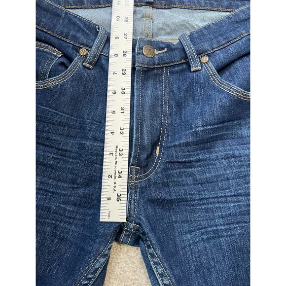 MB Studio Jeans Womens Size 32 x 30 Blue Dark Wash Denim Slim Straight - Picture 7 of 11